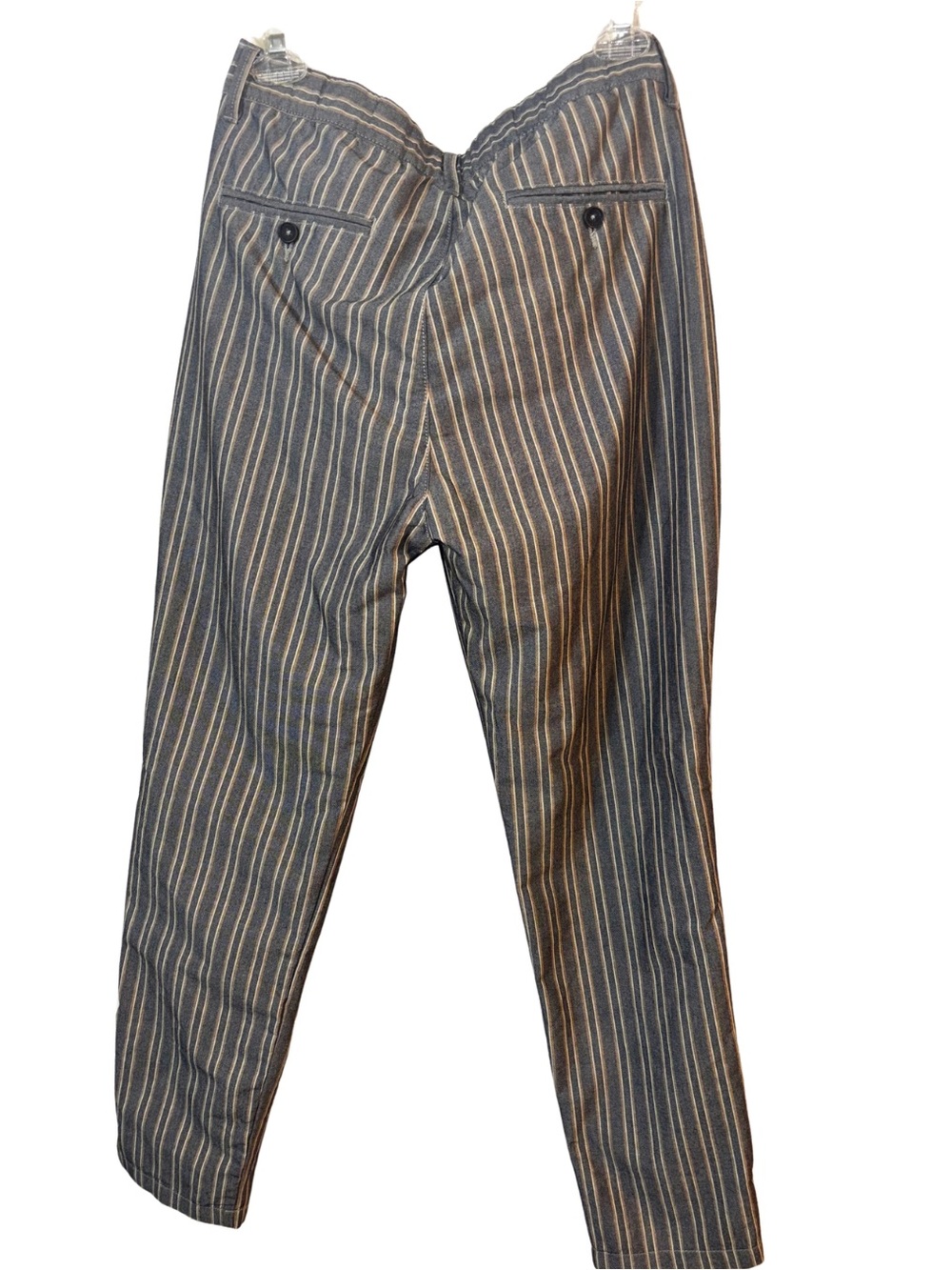 Carrera Vertical Stripe Cotton Chinos in Navy and Cream - Picture 6 of 6